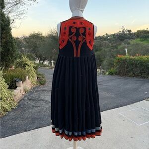 Hand made Black and Orange Sleeveless wool Vest